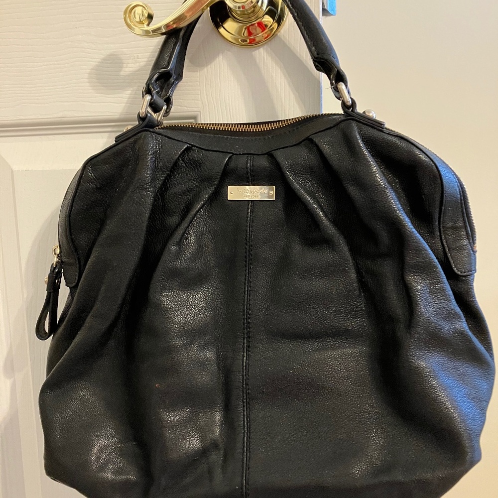 Kate Spade Black Leather Medium Hobo Bag